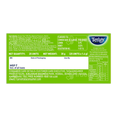Tetley Beauty Care Lemon & Honey Flavoured Green Tea Bags 25